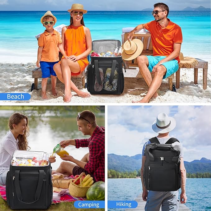 Estarer Beach Cooler Backpack Large, 42 Can Insulated Backpack for Men & Women, Soft Leakproof Cooler Bag for Beach/Camping/Hiking/Picnic/Travel
