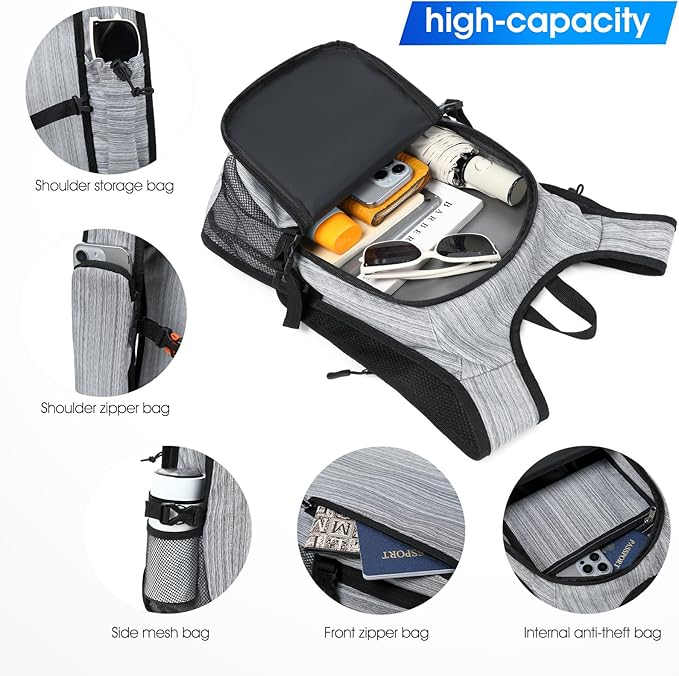 Small Hiking Daypack,15L Waterproof Hiking Backpack Packable Lightweight Travel Day Pack for Women Men (Oxford Grey)