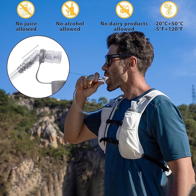 N NEVO RHINO Water Bladder 1.5L-2 Liter, BPA -Free Hydration Bladder for Hiking Backpack Running Vest, Leak - Proof Water Reservoir Storage Bag for Camping & Outdoor Adventures