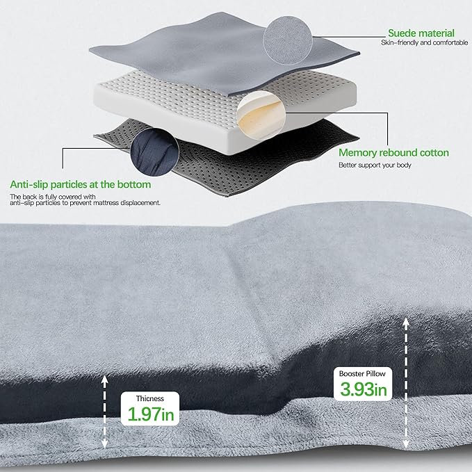 HSB Compatible for Tesla Model Y Camping Mattress, Velvety Sleeping Surface,Self Inflating Sleeping Pad with Air Pump, Back Seat Fit for Travel – Carry Bag Included