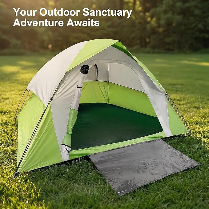 XL 4 Person Dome Camping Tent, Double Layer Waterproof, Removable Rain Fly, for Outdoor Hiking, Fishing