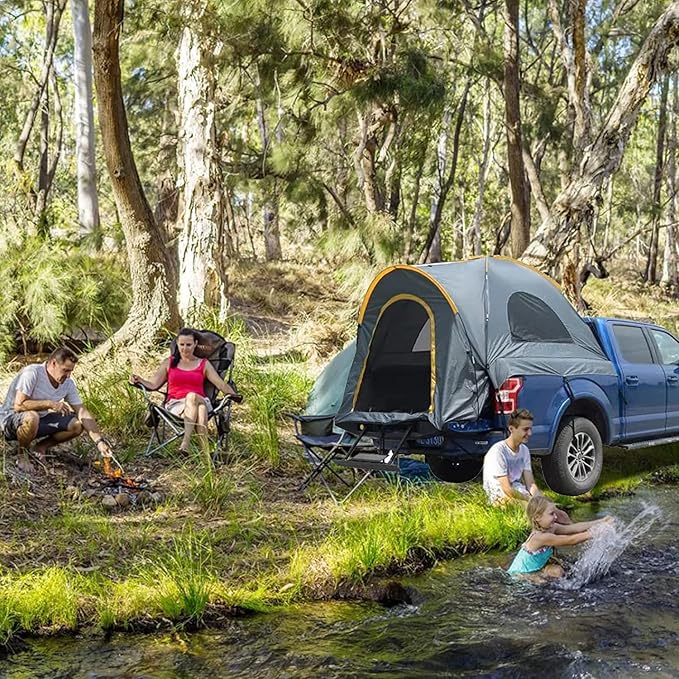 Truck Bed Tents, Pickup Truck Tent For 2 Person, Waterproof PU2000mm Double Layer & Windproof Portable Truck Bed Tent For Camping & Hiking (Color : 6.5FT)