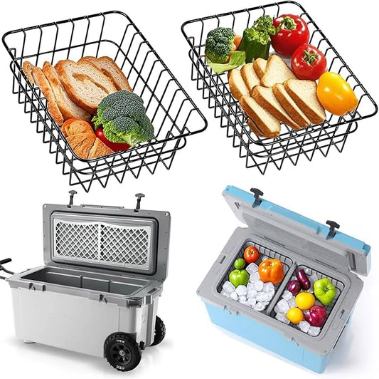 2-Pack Cooler Basket for RTIC 52&72QT Ultra-Light Coolers, Compatible with Coleman 54QT Steel Belted Coolers, Keep Smaller Items Dry-Goods Basket, Compatible with Rtic Ice, RTIC Cooler Accessories etc