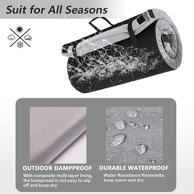 Betterhood Memory Foam Camping Mattress | Potable Backpacking Sleeping Pad W/Waterproof Cover & Carry Bag | Roll Up Cot Mattress for Floor, Travel,Camping | Kids, Single or Twin