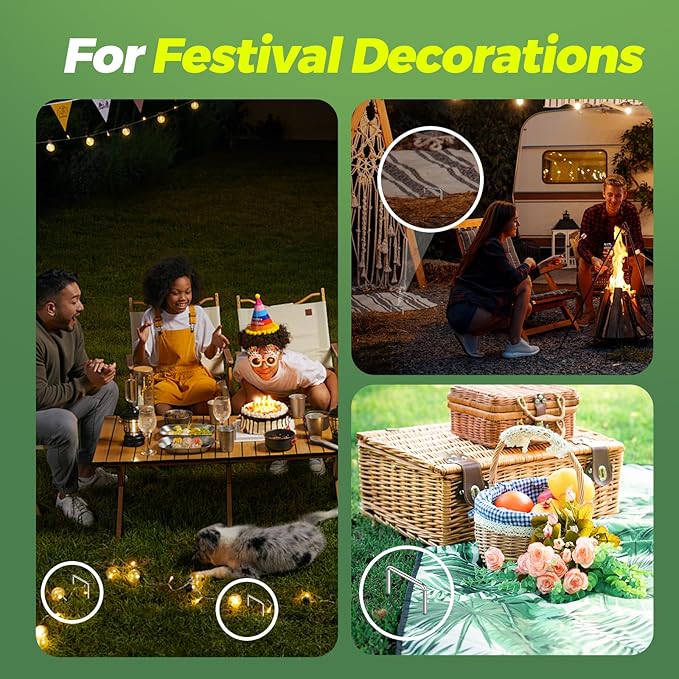 25 Pack Garden Staples,6 Inch 11 Gauge Galvanized U-Shaped Garden Stakes,Heavy-Duty Ground Yard Stakes for Inflatables,Irrigation Tubing,Holding Fence,Weed Barrier,Decoration