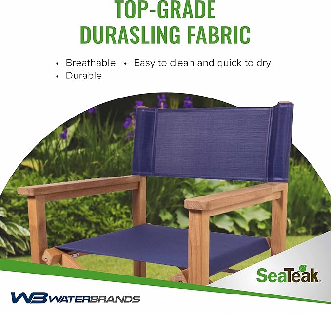 SeaTeak Director's Chair | with DURASLING Fabric Seat Cover | Foldable Director’s Chair