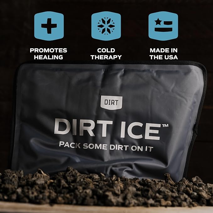 Dirt Ice - Gel Ice Pack – Small & Large Combo Pack - Ice Packs for Injuries Reusable – Reduce Swelling & Bruising - Pain Relief - Shoulder, Neck, Back, Elbow, Foot & Knee Ice Pack Wrap - Cold Pack