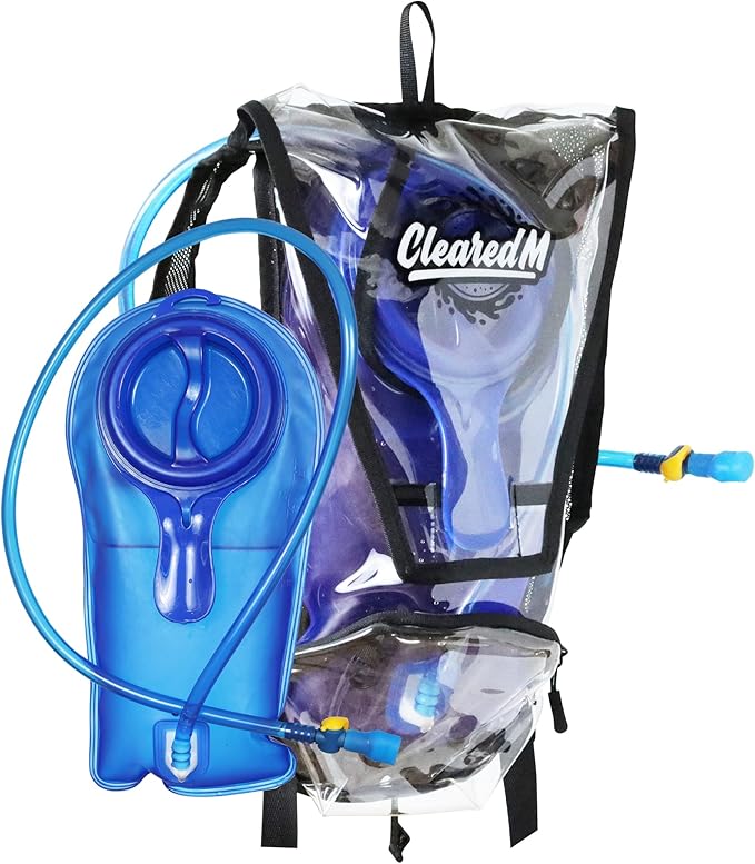 Clear Hydration Pack - Clear Backpack with 1.5L Water Bladder Included, Hydropack for Festivals and Raves