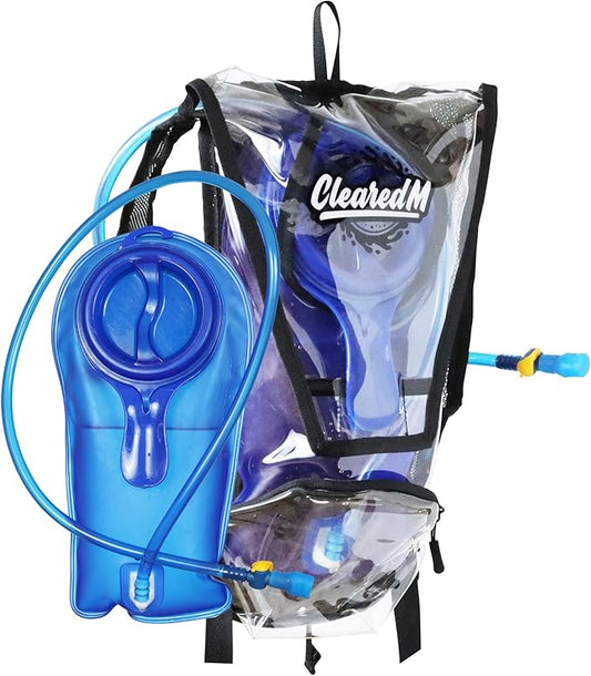 Clear Hydration Pack - Clear Backpack with 1.5L Water Bladder Included, Hydropack for Festivals and Raves