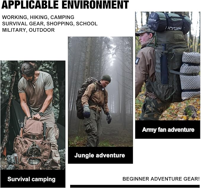 Mardingtop 70L Internal Frame Backpack for Hunting,Camping,Hiking Backpacking Backpack with Rain Cover
