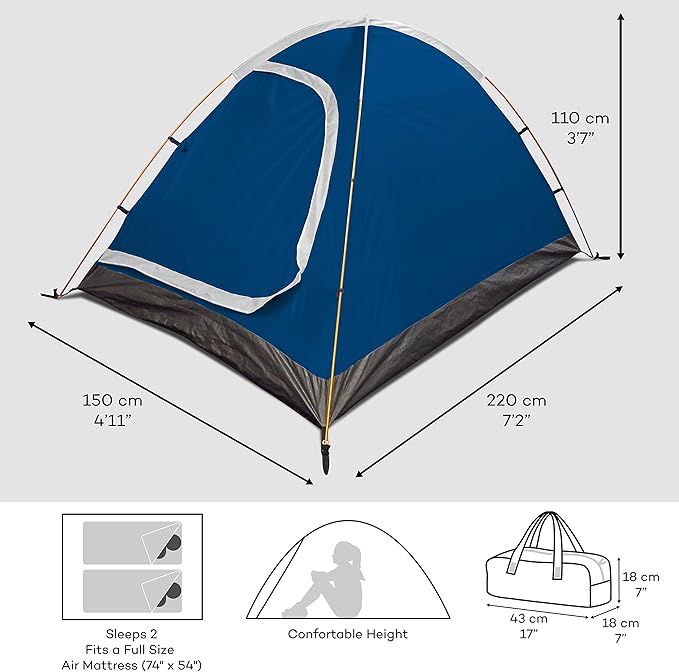 Two Person Tent - Waterproof & Windproof 4 Season Tents for Camping, Backpacking & Hiking - Durable & Easy to Set-up - Good for 1 or 2 Person Camping Tent