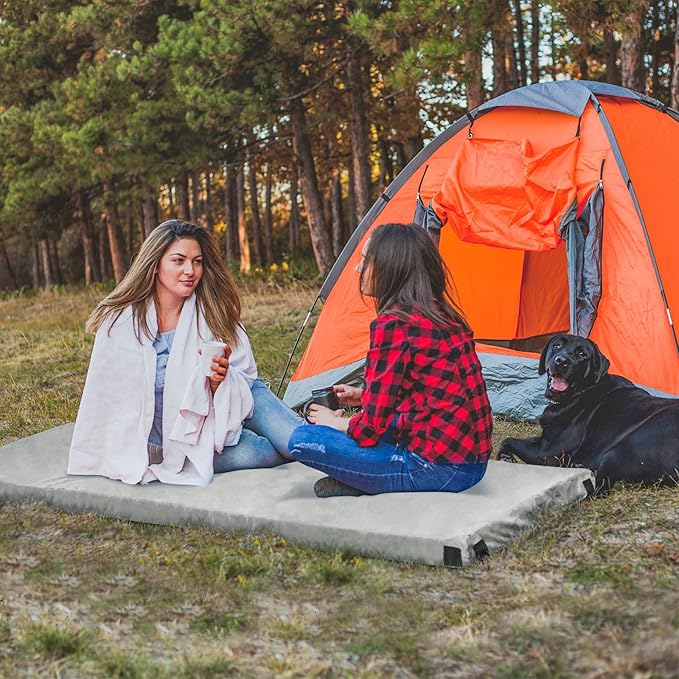 TANGZON Roll Up Camping Mattress, Portable Memory Foam Travel Mattress with Waterproof Cover & Storage Bag, Foldable Car Mattress Guest Sleeping Pad for Tent Traveling Hiking