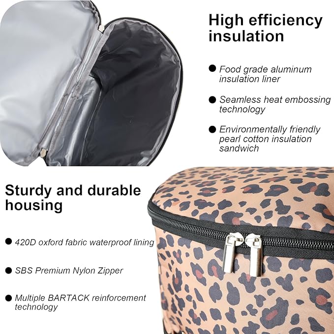 Wolka Cooler Backpack 30 Cans,Portable Backpack Coolers Insulated Leak Proof,Waterproof Soft Sided Cooler Bag for Travel,Beach,Camping,Picnic,Lunch Backpack for Women (Brown Leopard)