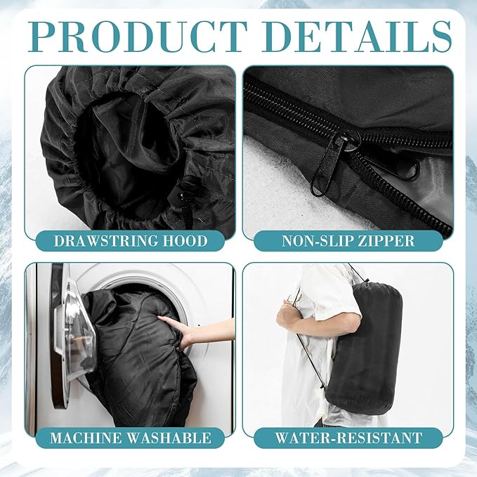 Macarrie 30 Pcs Hiking Gear Set, Include 10 Sleeping Bags for Adults Teens Kids with Compression Sack, 10 Warm Fleece Blankets and 10 Drawstring Bags for Camping Gear Homeless Supplies