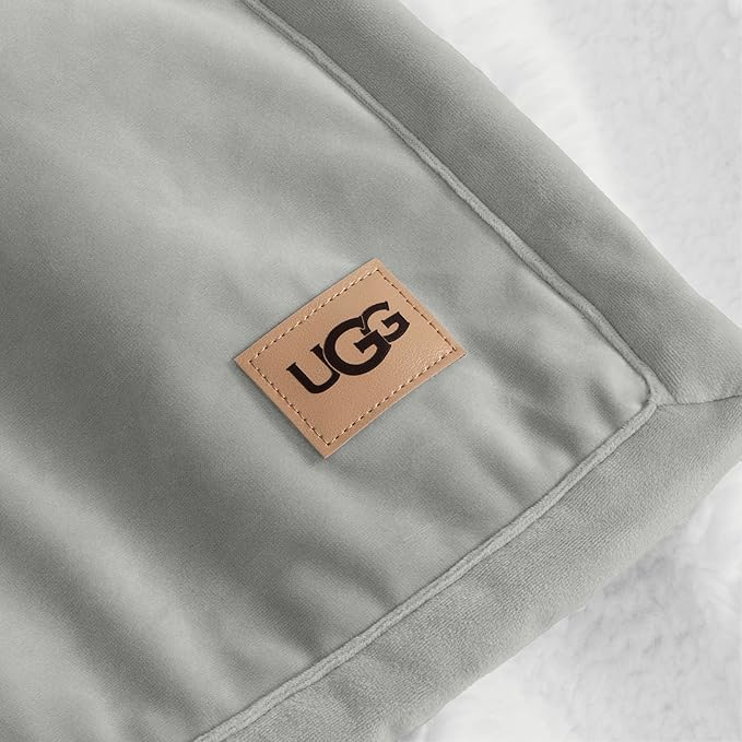UGG Bliss Throw Blanket Plush Soft Fleece Fluffy Blankets for Bed or Couch Oversized Warm Reversible Machine Washable Medium Weight Home Decor Giftable Throw, 50-inch x 70-inch, Seal Grey