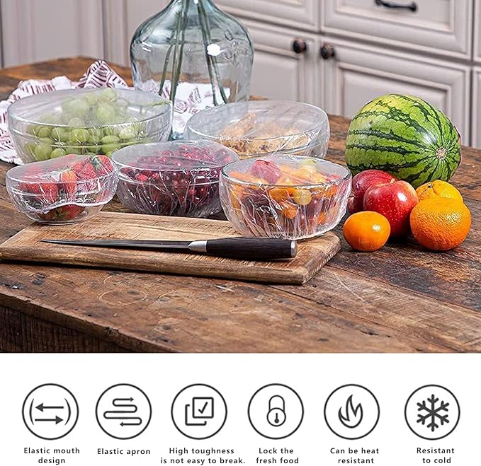 200 PCS Fresh Keeping Bags Food Elastic Keeping Covers Seal Adjustable Bowl Covers,for Leftover Meal With and Meal Prep Picnic Camping