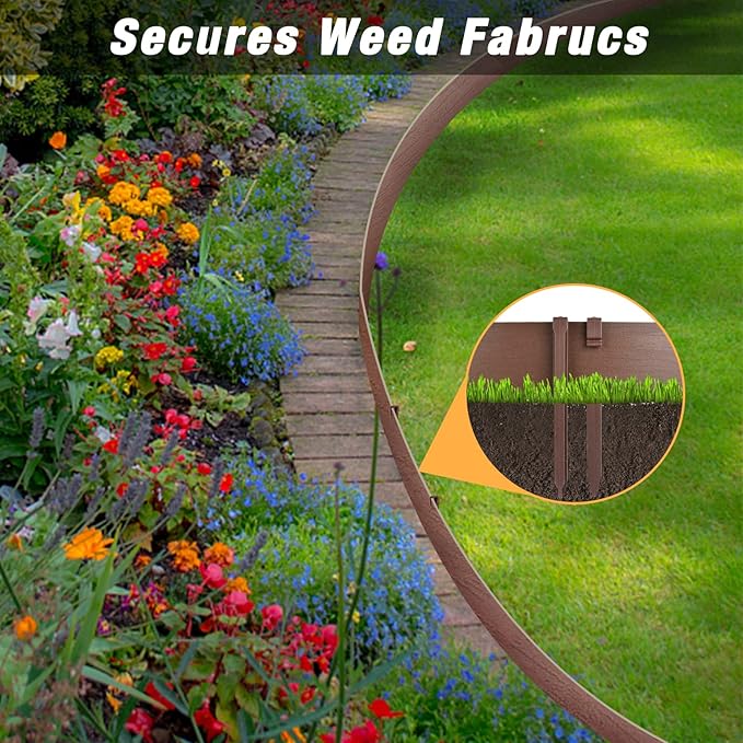 20-Pack-10 Inch Plastic Edging Nails,Side-Insert Nylon Landscape Anchoring Spikes，Landscape Stake for Paver Edging, Weed Barrier& More