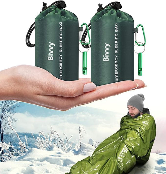 Timok Emergency Sleeping Bags Thermal-Emergency-Blankets Ultralight Space Blankets Survival Waterproof Bivy Sack Multi-Purpose Survival Gear for Hiking, Camping, First Aid Kits, Outdoor Survival Gear