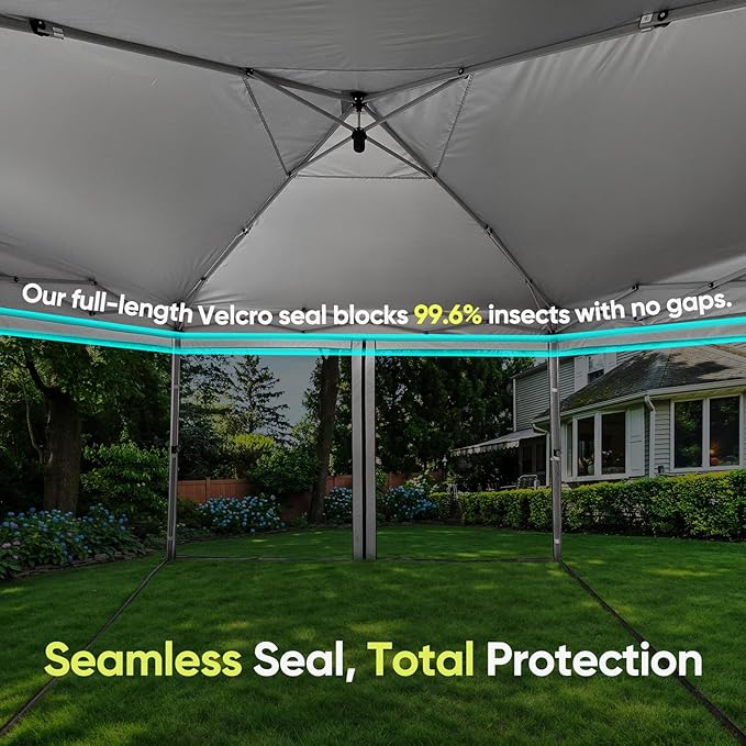 Quictent 6.6'x6.6' Pop up Screened Canopy Tent with Mosquito Netting, Portable Easy up Outdoor Screen House Shelter for Patio, Camping and Picnic, Includes Wheeled Carry Bag