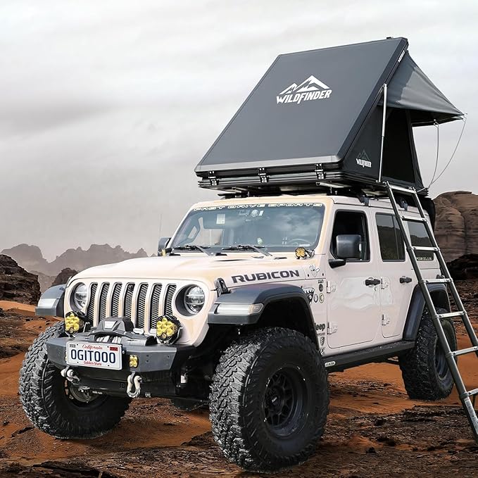 Rooftop Tent Hardshell, 2-3 Person Camping Car Roof Top Tent Hard Shell Suitable for Jeep, SUV, Truck, Van