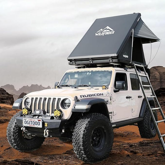 Rooftop Tent Hardshell, 2-3 Person Camping Car Roof Top Tent Hard Shell Suitable for Jeep, SUV, Truck, Van