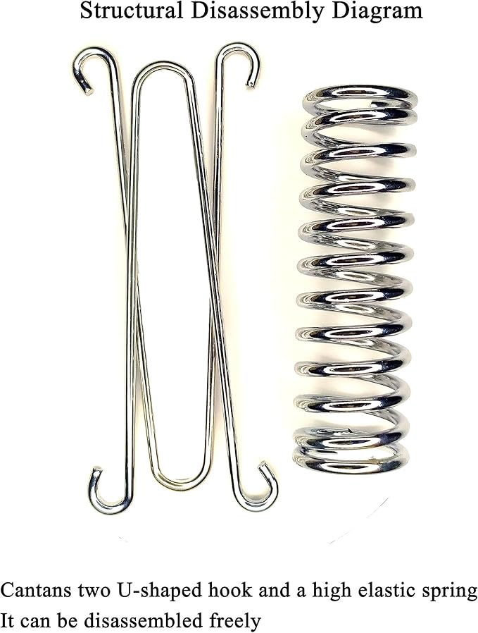 2Pcs Dog Leash Shock Absorbing Buffer Tension Spring Training Sun Shade, Heavy Duty Stainless Steel 304 Tent Rope Fixed Buckle Drawbar Spring (L)