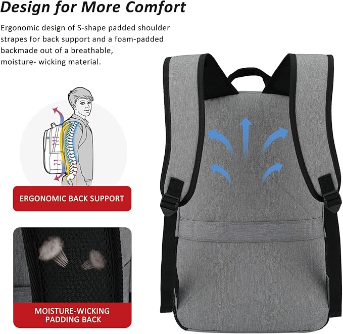 MAXTOP Travel Laptop Backpack Business Backpacks with USB Charging Port Water Resistant School College Bookbag