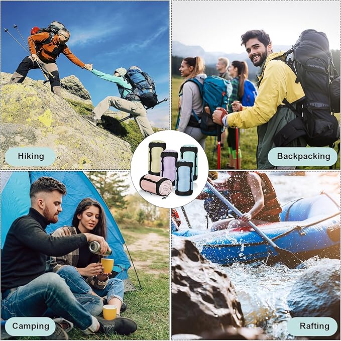 5 Pcs Compression Sacks for Backpacking 20L Camping Sleeping Bag Stuff Sacks for Backpacking Water Resistant Sleeping Bag Storage Sack for Space Saving Hiking Gear