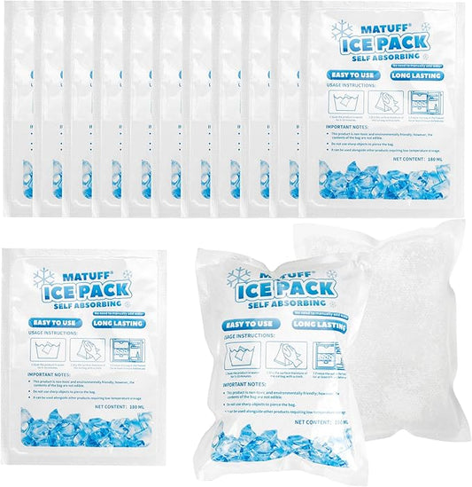 50 Pcs Reusable Ice Packs for Coolers (3.7''x4.9'') - Long-Lasting Gel Freezer Packs for Lunch Boxes, Shipping, Camping, Beach & Fishing | Keep Food/Drinks Fresh