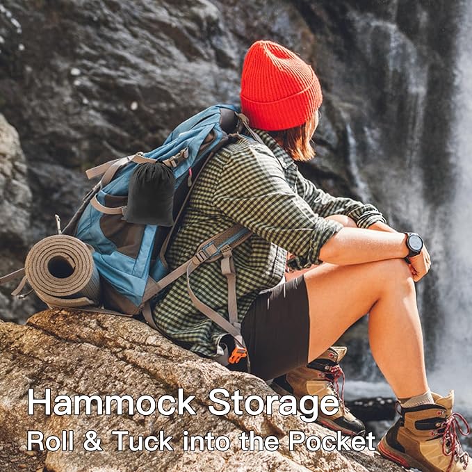 Lightweight Camping Hammock Tree Straps and Carabiners Camping Essentials Portable Hammock for Outdoor Hiking Backpacking