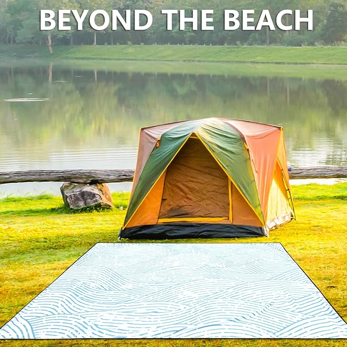 Beach Blanket, Sandproof Beach Mat, Waterproof Quick Drying Lightweight Outdoor Aztec Picnic Mat 79" X 83"/120"x108" for 2-8 Adults for Travel, Camping, Hiking