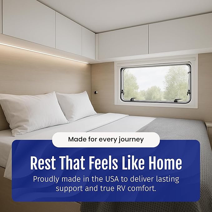 WanderRest Cool Hybrid 10” RV Mattress, Full 53x75, Medium, Cooling Gel Memory Foam & Pocketed Coil Mattress for RV, Camper, or Travel Trailer, Made in USA