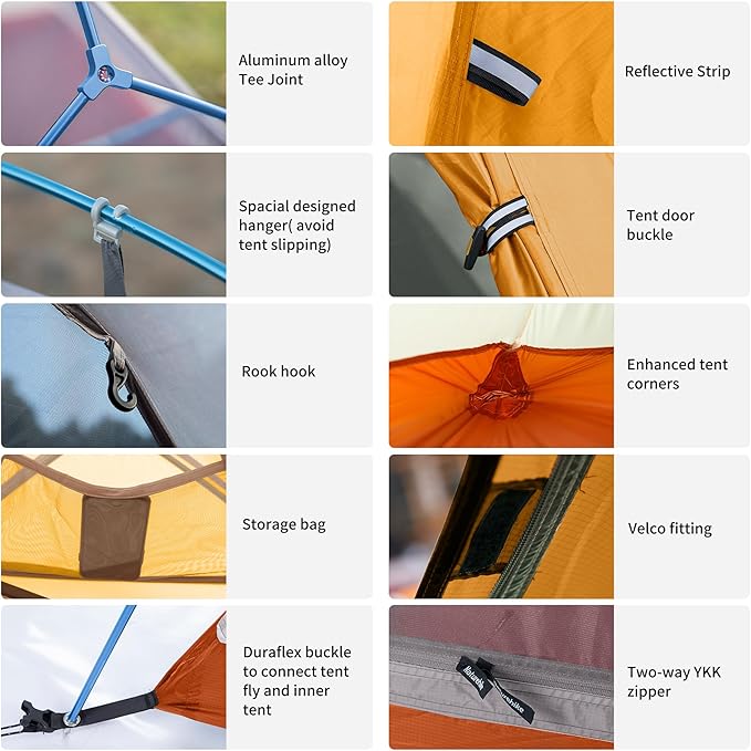 Naturehike Cloud Up 1 Person Tent, Lightweight Backpacking Tents for One Man, Waterproof Ultralight One Person Tent for Camping Hiking Backpacking