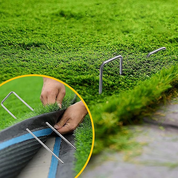 Landscape Staples Galvanized Garden Stakes, Heavy Duty Garden Pins for Fences, Lawns, Weed Barriers and Landscape Fabrics, Netting, Irrigation Hose (6 inch, 25)