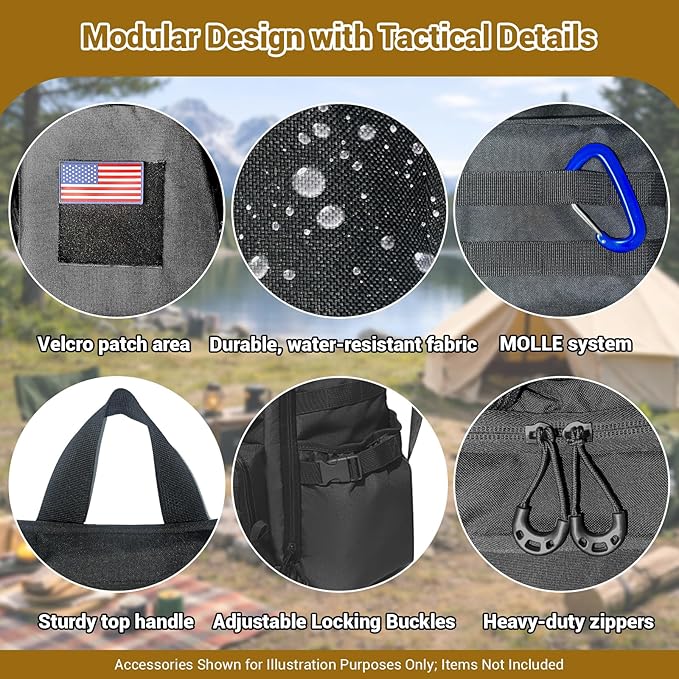 Lightweight Tactical Backpacks with Laptop Compartment for Men 40L EDC MOLLE Military Style 17 in Computer with Cup Holder Travel Hiking Daypack (Khaki)