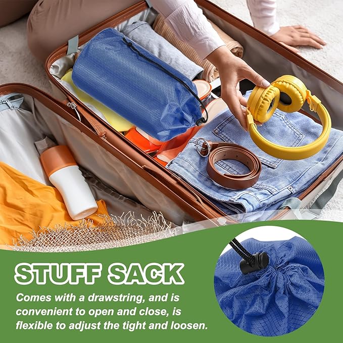 PATIKIL Stuff Sack, Waterproof Outdoor Storage Sack Portable Drawstring Dust Flap Bag for Hiking Backpacking