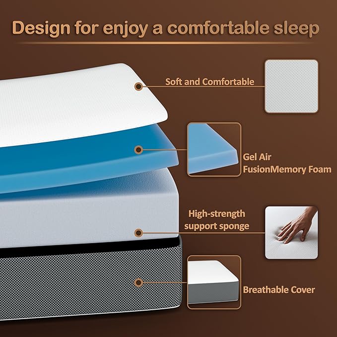 Greaton, 5-Inch Tri-Folding Gel Memory Foam Portable Floor Mattress | Breathable Mesh, Ultra Soft, Cot Pad, Removable and Washable Cover, Comfortable Support, Therapeutic Qualities, Twin, White