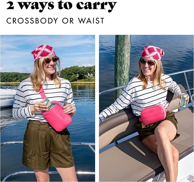 Fit & Fresh Carefree Cooler Collection – Insulated, Leakproof, Water-Resistant Tote & Mini Sling Bag for Summer Pool & Travel