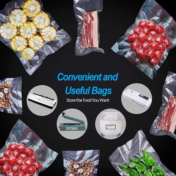 CANLENPK 3.5x4.7 Inch/9x12cm Vacuum Food Seal Bags,Small Food Vacuum Storage Sealer Bag,Seal Meal Snack Fruit Nut Tea Cookie Bean,Boil Steam Heat Freezer Sous Vide Grocery Sealable Bag (100PCS)