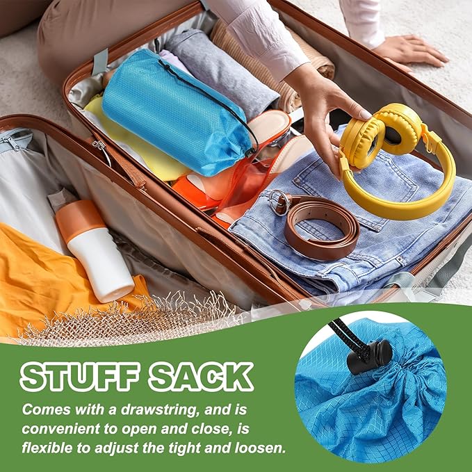 PATIKIL Stuff Sacks, Waterproof Outdoor Storage Sack Portable Drawstring Dust Flap Bag for Camping