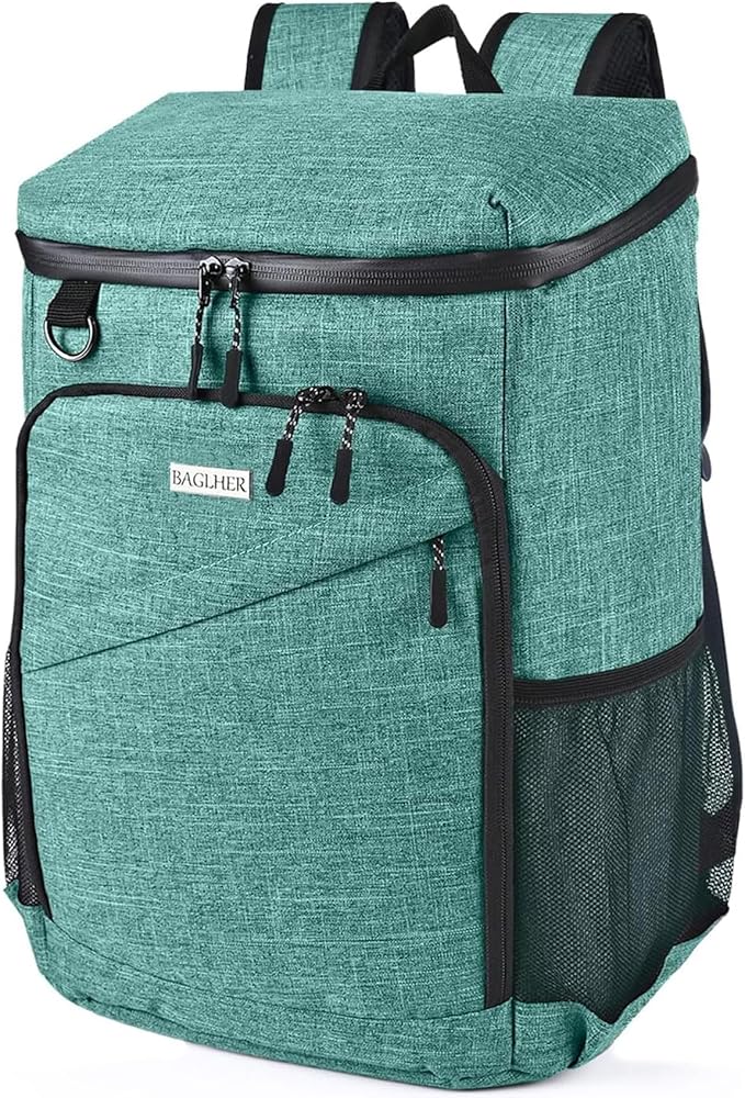 BAGLHER Lightweight Insulated Cooler Backpack - 30 Cans, Leak-Proof for Lunch, Picnic, Hiking, Camping Trips