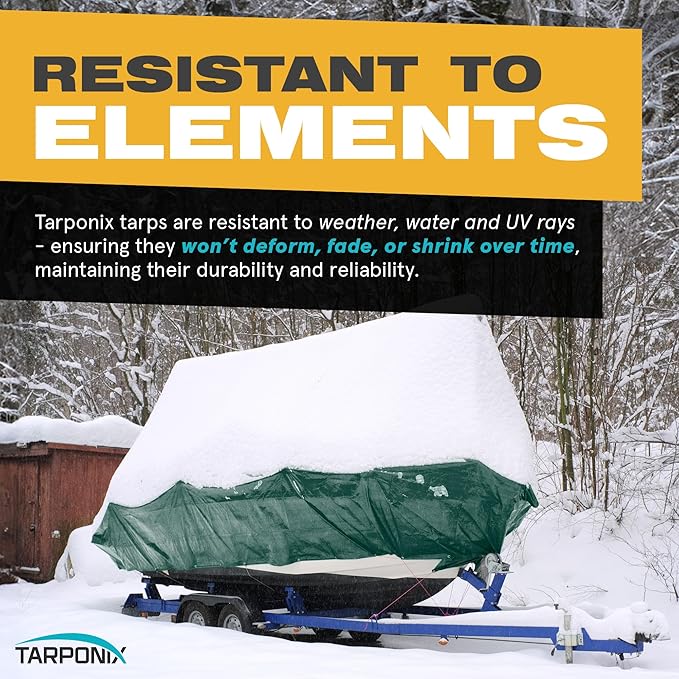 12' x 20' Dual-Sided Heavy-Duty Tarp – 10 Mil Tear-Resistant Green & Black Cover with Reinforced Edges and Anti-Rust Grommets