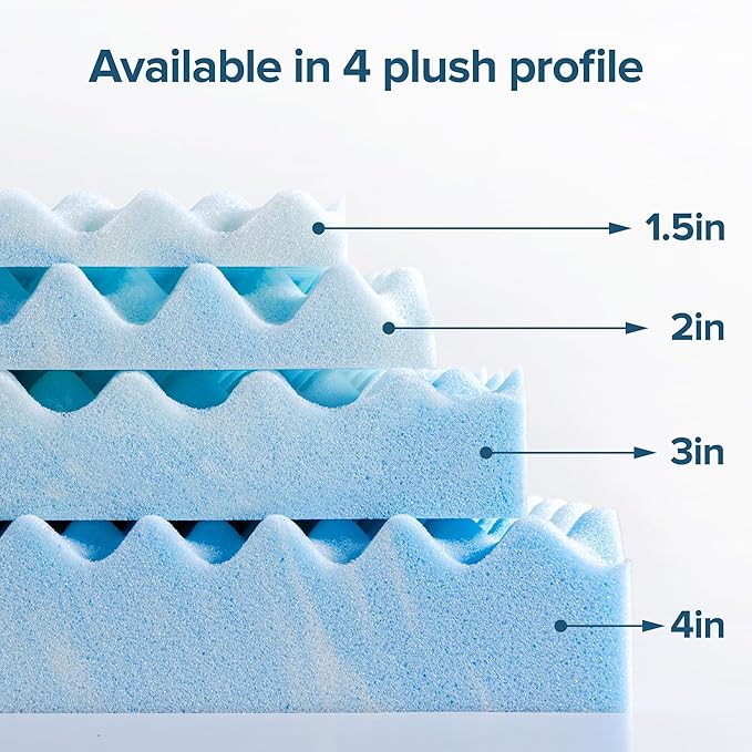 ZINUS 2 Inch Swirl Gel Cooling Memory Foam Mattress Topper, Smaller, More Convenient WonderBox Packaging, Cooling, Airflow Design, CertiPUR-US Certified, King