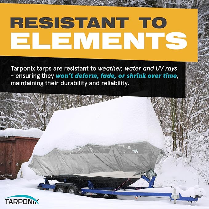 30' x 50' Dual-Sided Heavy-Duty Tarp – 10 Mil Tear-Resistant Silver & Black Cover with Reinforced Edges and Anti-Rust Grommets