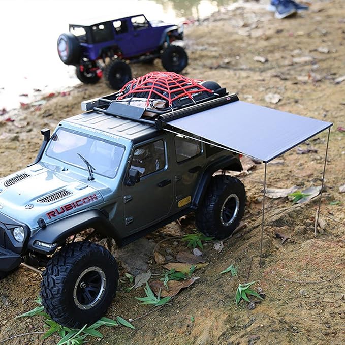 1/8 1/10 RC Car Simulation Rooftop Net Roof Side Awning Tent for SCX10 TRX4 D90