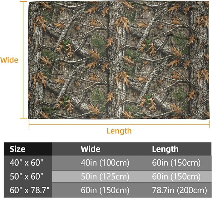 LOOGU Camo Blanket Waterproof Insulation Poncho Liner for Outdoor Camping, Hiking, Hunting, Survival, Backpacking, Picnicking