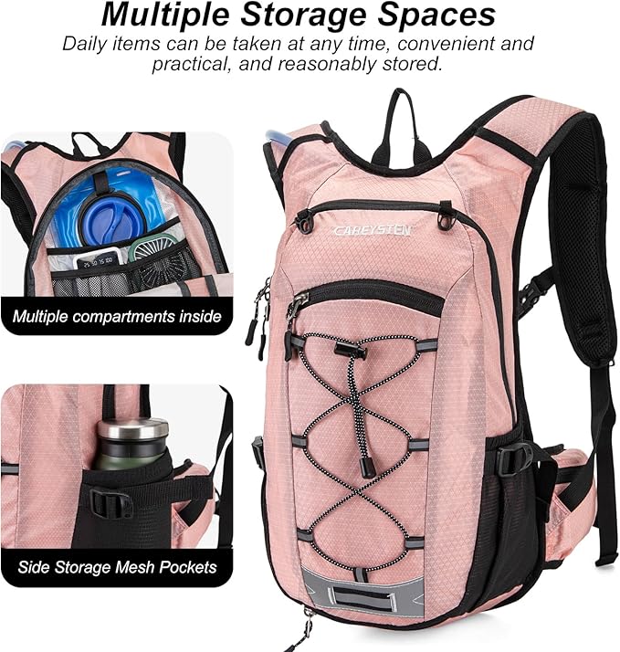 Hydration Backpack Cycling Backpack Women Running Backpack Water Backpack for Hiking Biking Backpack for Men Equipped with 2L Water Bag