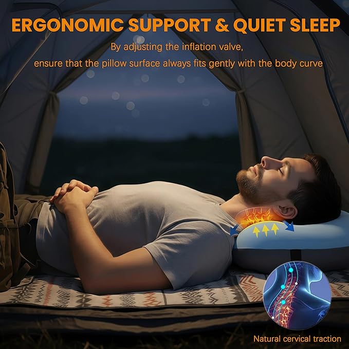 Inflatable Neck Pillow for Travel Camp Beach Alaska Cruise Essentials Carnival Ship Must Have Deployment Accessories Airplane Attendant Stuff Kids Travel Sheet Cute Small Safety Packable Flight Needs