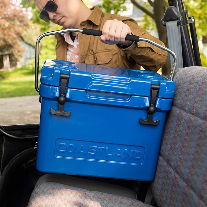 Coastland Bay Series Cooler Premium Everyday Use Insulated Rotomolded Cooler, Small Ice Chest for Tight Spaces, Soccer Games, & Tailgates