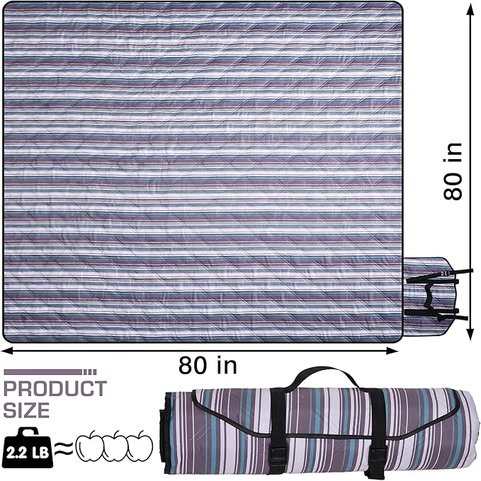 Large Picnic Mat, Outdoor Camping Mat, Tent Mate. Easy to Carry and Store, Water-Resistant, Dust-Proof Sand-Proof, Machine Washable. Thickened. For Picnics, Lawns, Concerts, Outdoor Adventures.